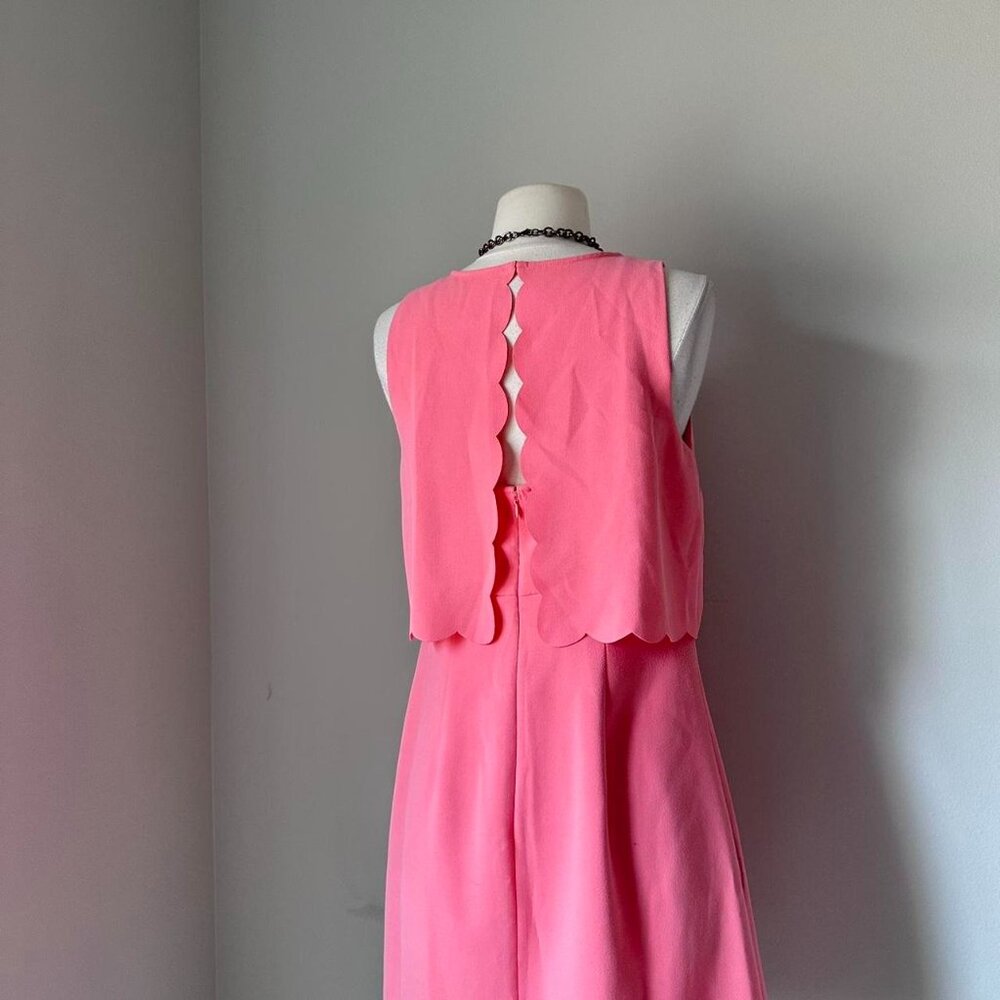 Pink preppy scalloped edge dress by LOFT - Picture 6 of 7
